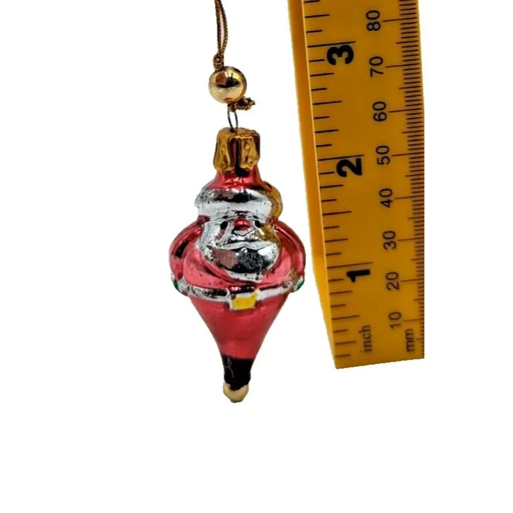 2 inch Blown‎ Glass Santa Ornament